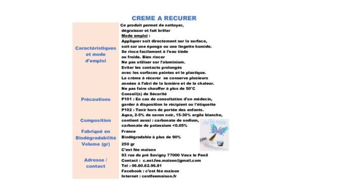 Crème à récurer 250 grammes